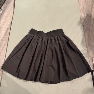 Black Pleated Skater Mini Skirt for Casual Wear